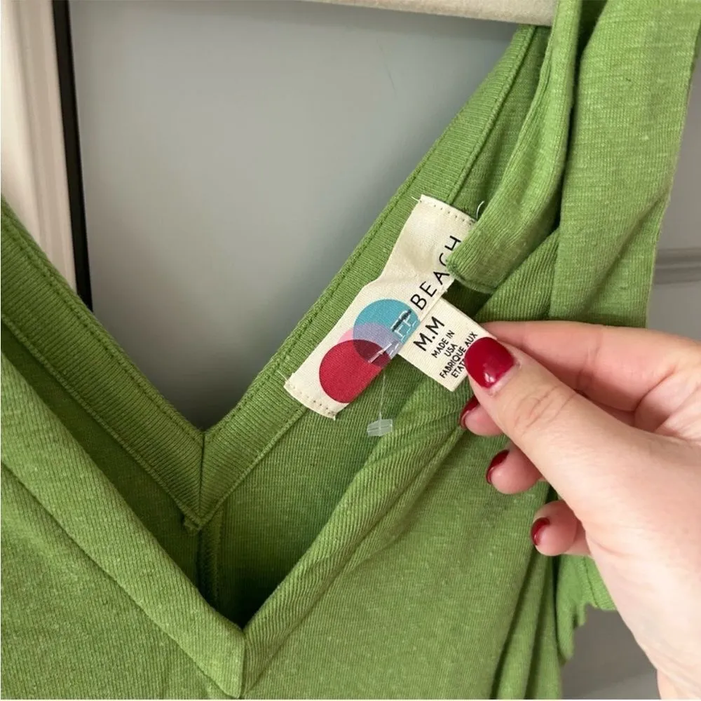 New Free People Beach Alice One Piece Jumpsuit Green - Image 9