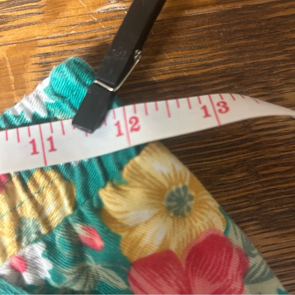 VNT 90s Russ Petites Green/Floral Print T - Image 7