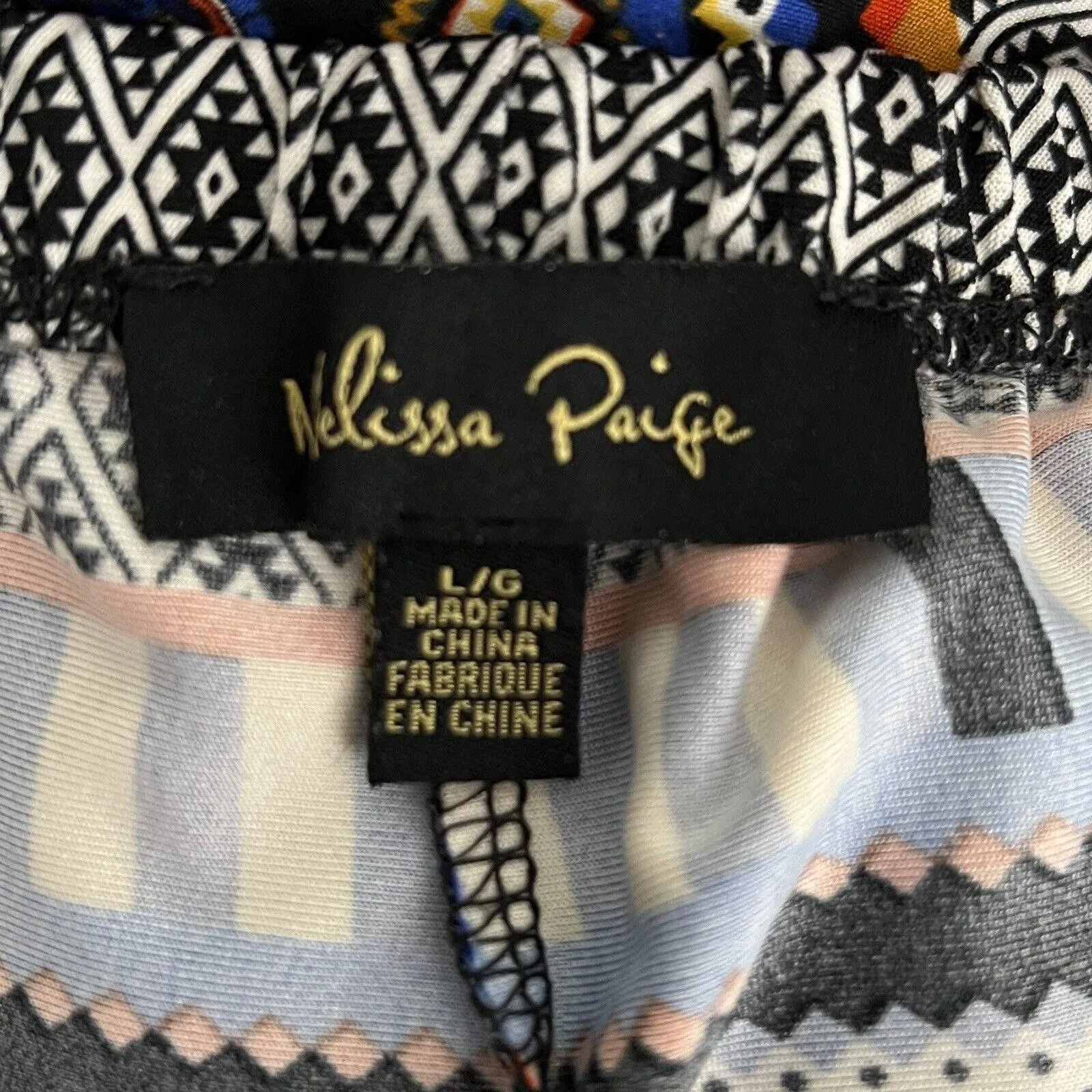 Melissa Paige Pants Womens Large Multicolored Mixed Print Pull On Casual - Image 5