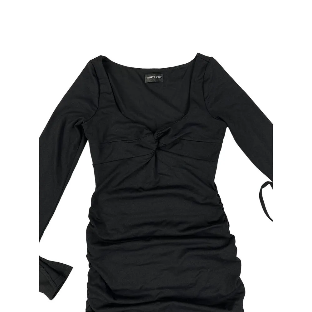 White Fox boutique - Your Revolution Long Sleeve Mini Dress in Black - Image 2