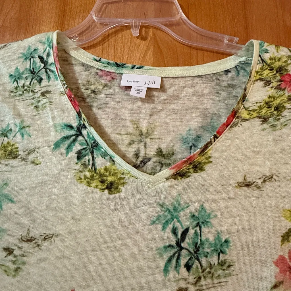 J. Jill Love Linen Short Sleeve Tee T - Image 5