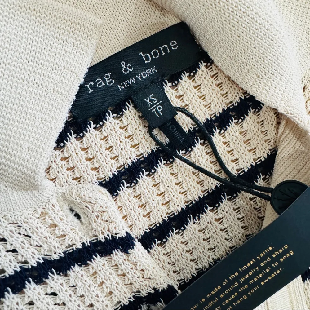 Rag & Bone  Viola Stripe Crop Polo Shirt NEW - Image 11