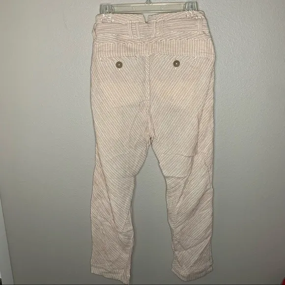 NEW Free People neutral cotton striped high rise pants women's size XS 2 - Image 6