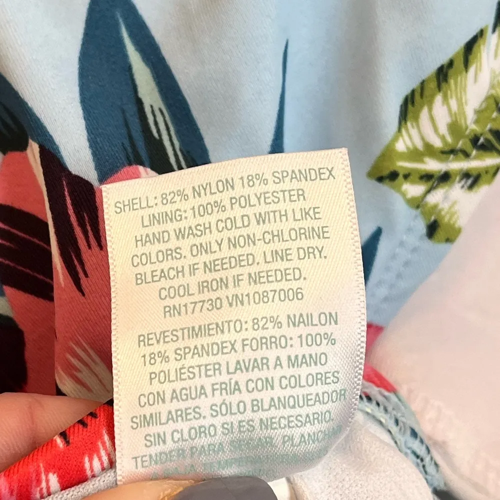 Kona Sol Swimsuit Tropical Floral One Piece XL New - Image 6