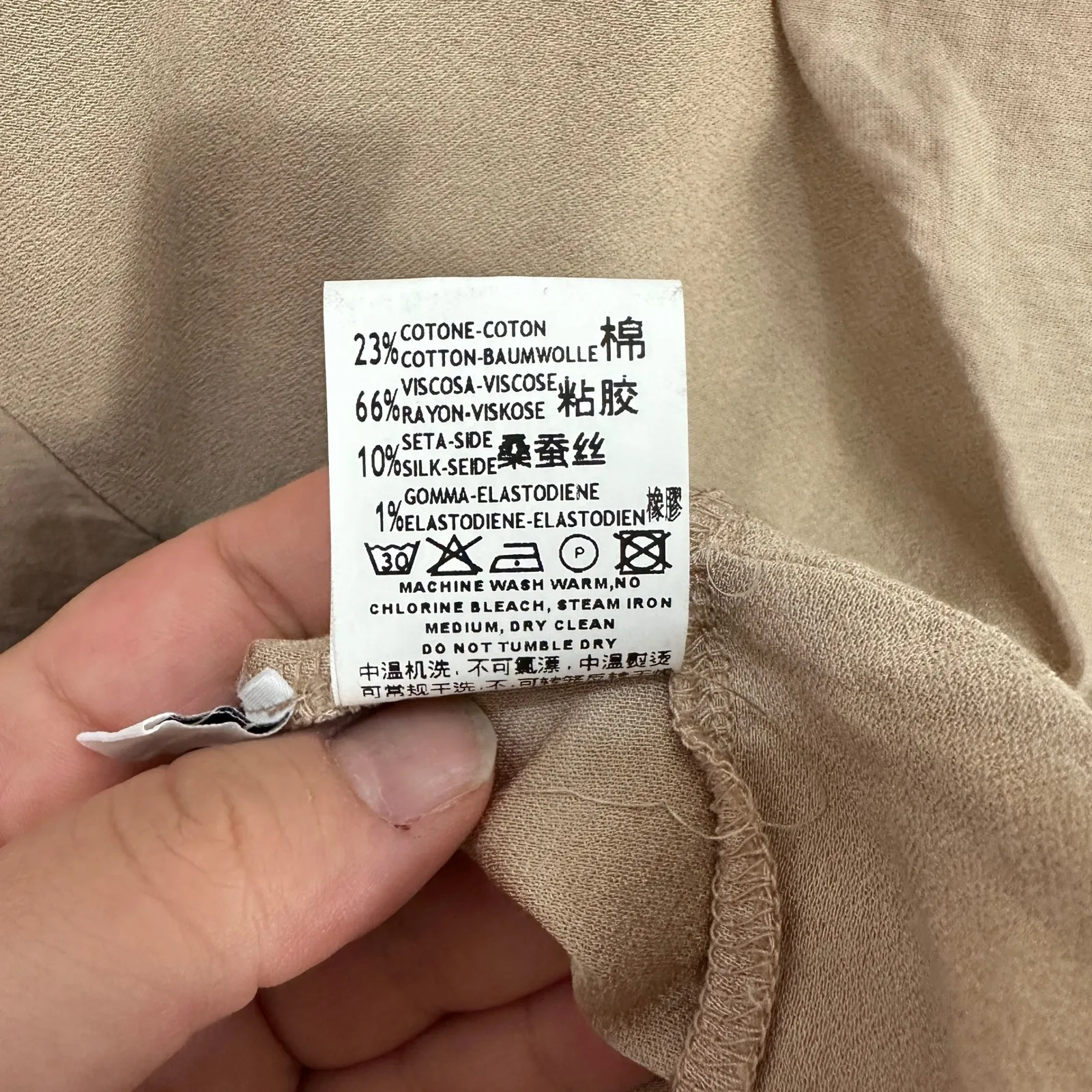 European Culture Shift Dress Womens XS Tan Sleeveless Minimalist Quiet Luxury - Image 5