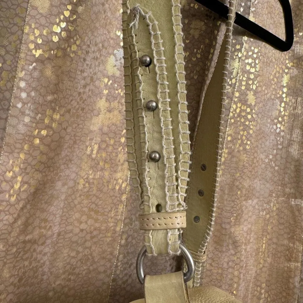 Free People Ivory Nikko Leather Sling Crossbody Boho Bag - Image 4