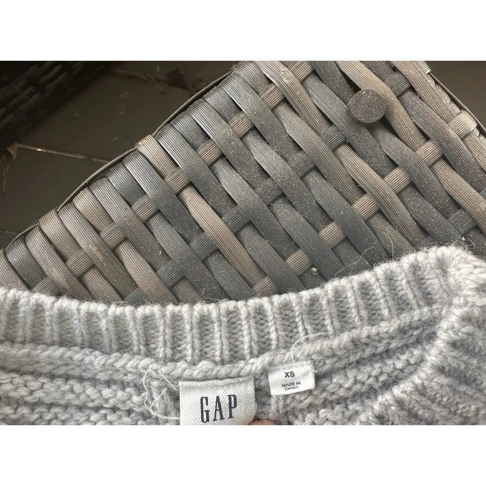 NEW GAP Cable Knit Sweater Dress Women's Size XS Gray Winter Wool Cozy Hygge - Image 5