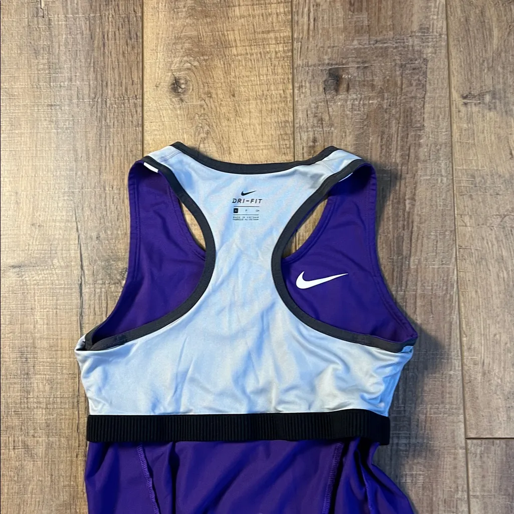 Nike Dri Fit Purple Athletic Tank With Built In Sports Bra Size Small - Image 10