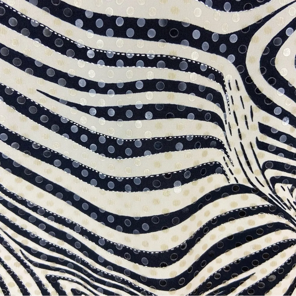 Vintage Y2K Jaipur Zebra Print Sparkle Sleeveless Mobwife Top Women’s Size Large Black - Image 11