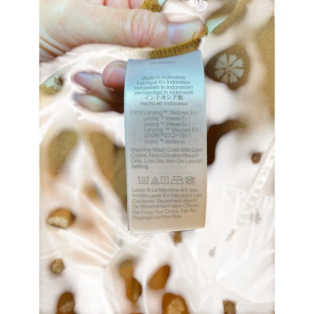 Madewell Women Small Tie-Neck Tiered Mini Dress in Bloom Dot Brown & White Flowy - Image 11