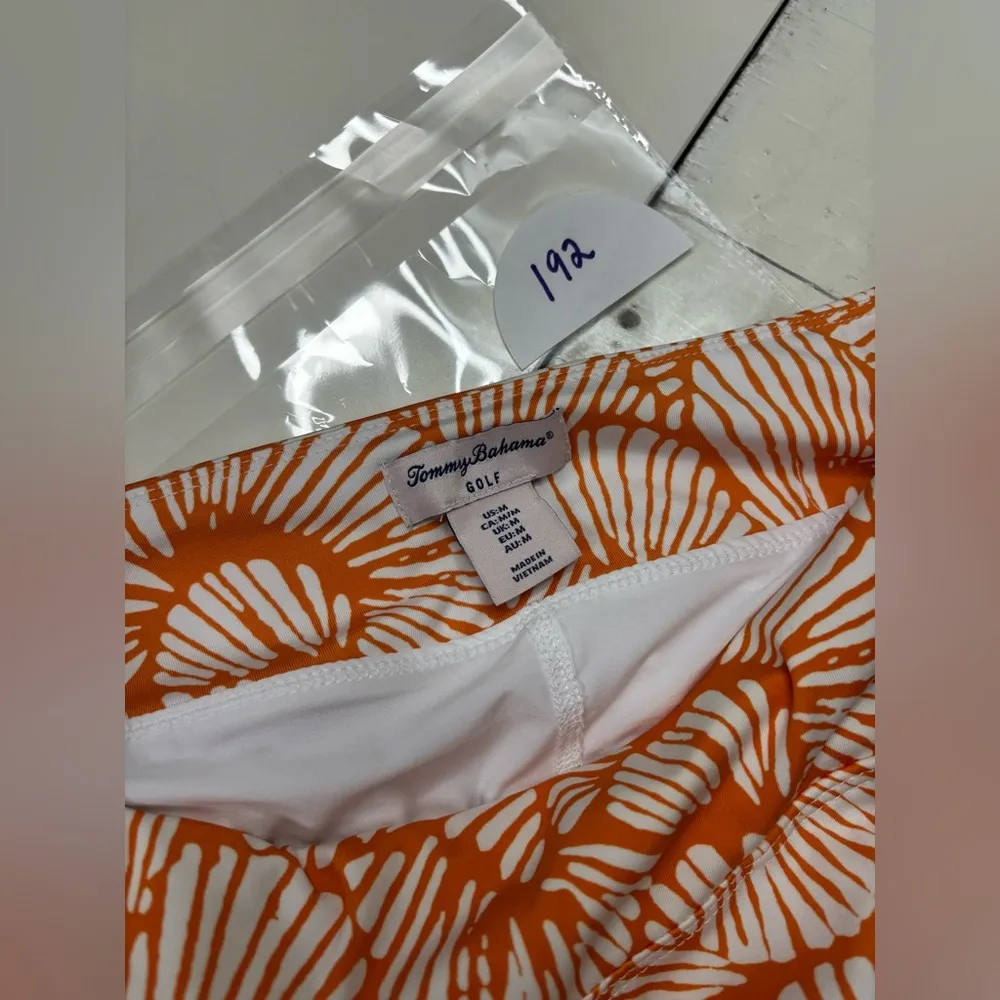 Tommy Bahama Golf Tennis Pickleball Size Medium Skort Skirt Shorts Orange White - Image 5
