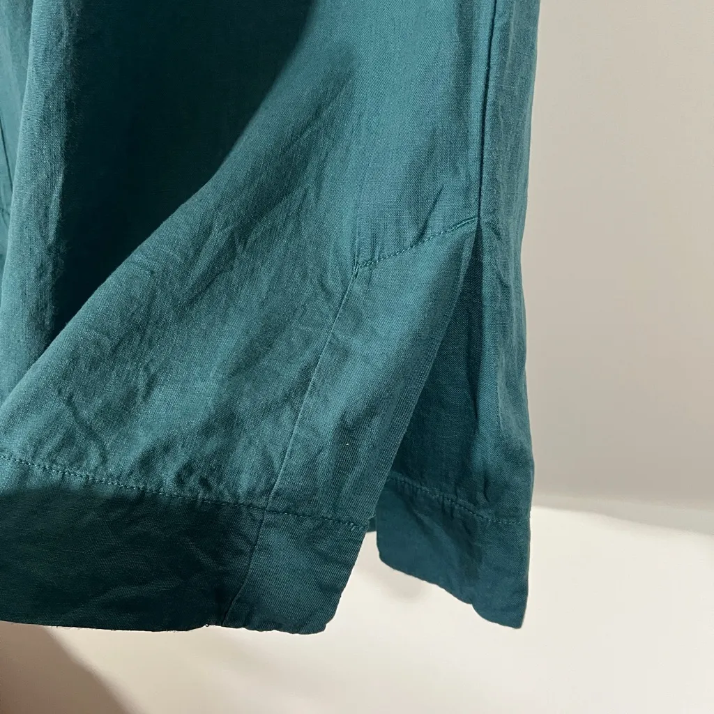 Athleta Playa Linen Wide Leg Crop Pants in Turquoise Size 2 - Image 5