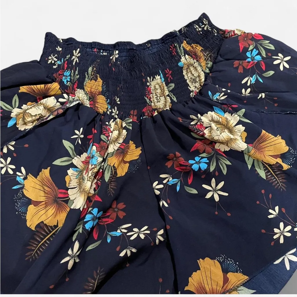 Floral blue swing shorts Size 4X - Image 2