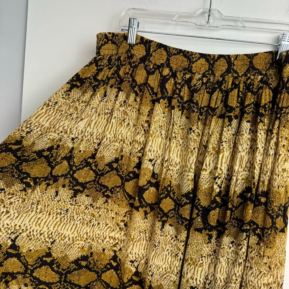 Y2K Mary Jayne Snake Animal Print Midi Maxi Skirt Plus Size Button Front Black - Image 10