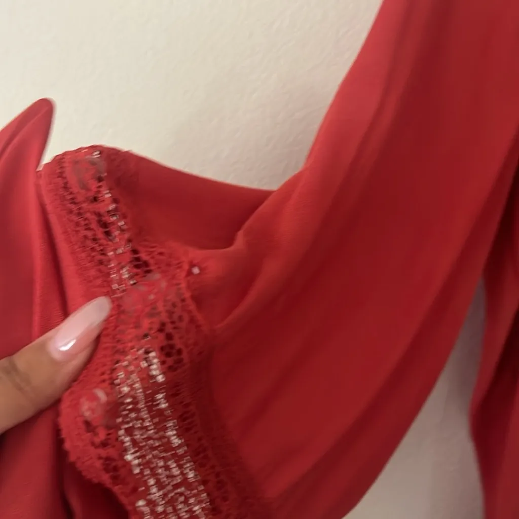 Coral Pink Ruffled Long Sleeve Body Suit Size 2X - Image 8