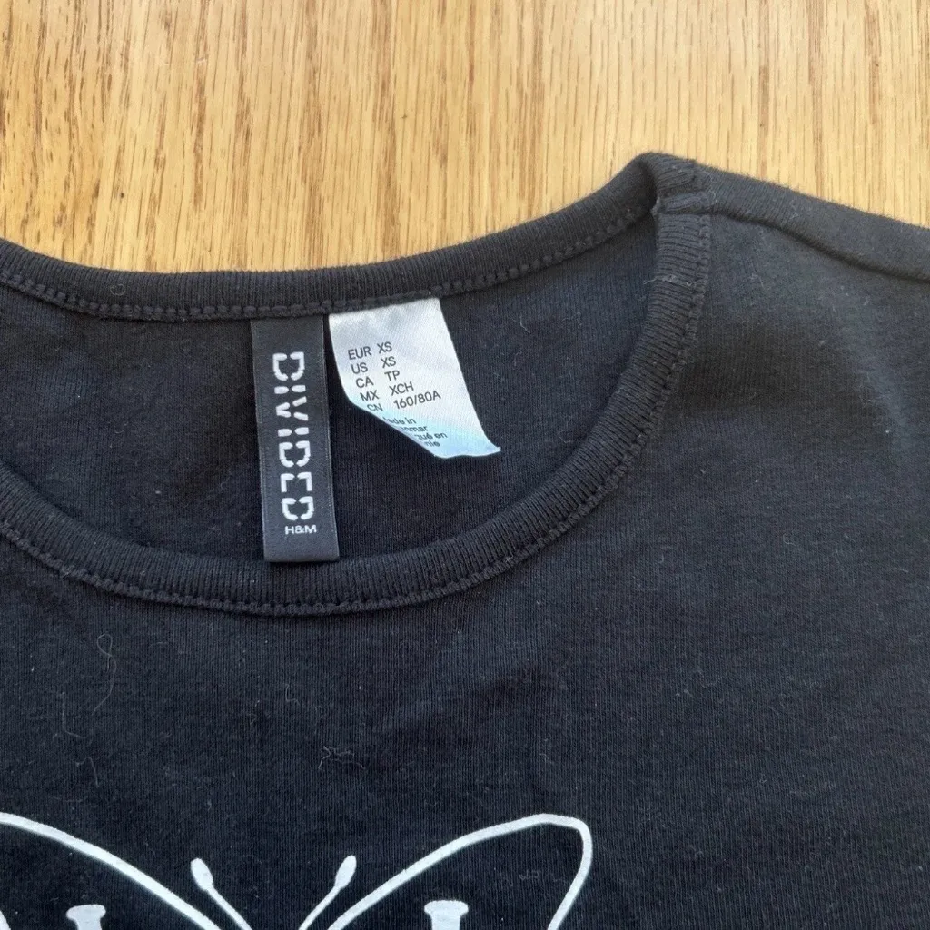 Live Blissful H&M Divided Black Halter Shirt Size XS Cropped Crop - Image 5