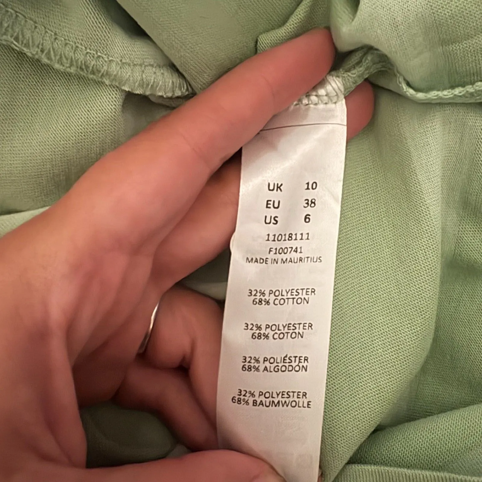 ASOS Oversized T-Shirt Dress Two Tone‎ Pastel Green Striped Spring US Size 6 - Image 5