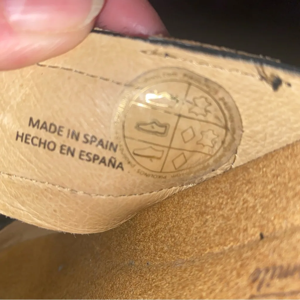 Pikolinos Calfskin Leather Sandal Shoes Black Size 7 - Image 13