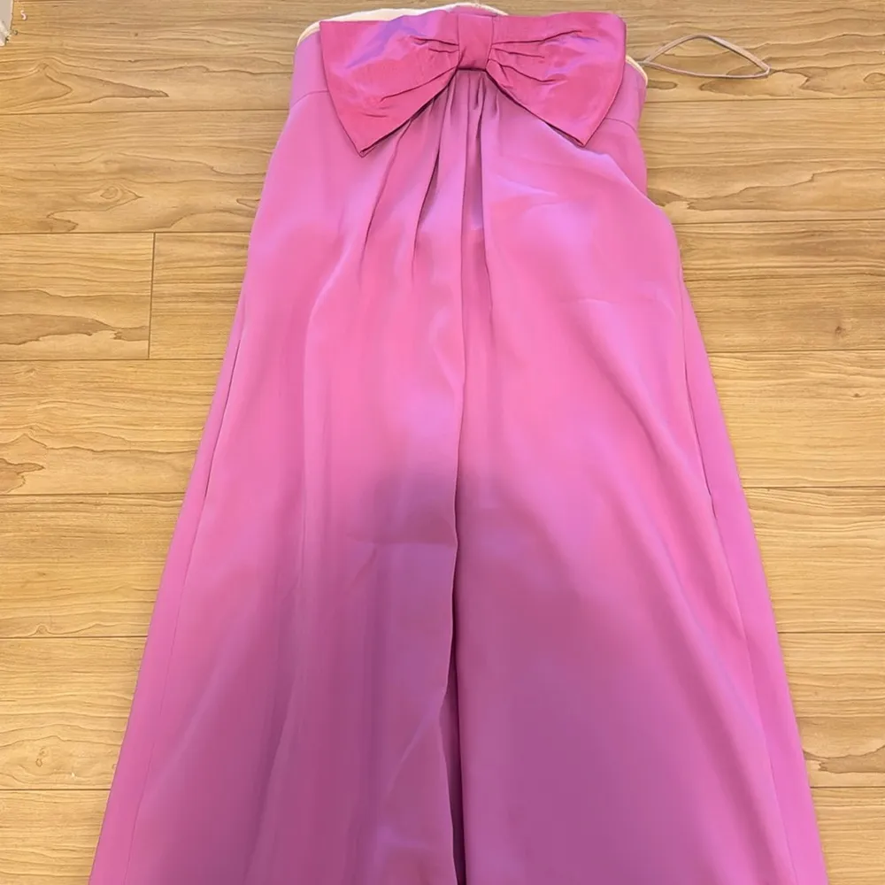 Oscar de la Renta bow-embellished long strapless dress - Image 2