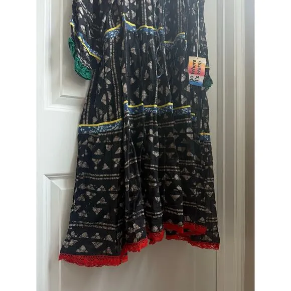 NWT‎ Warm NY RTW Spring 2018 Printed Bohemian Midi Dress Size P/S Black - Image 7