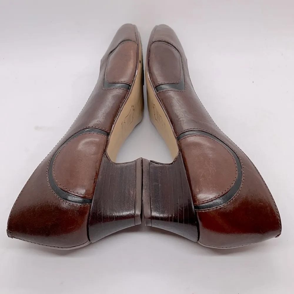 Croft & Barrow Brown Leather Kitten Heels 7 - Image 4