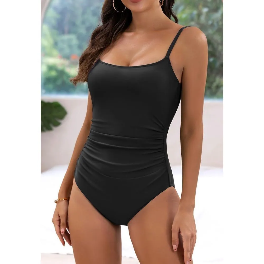 Eomenie One Piece Swimsuits Tummy Control Ruched‎ Bathing Suit 1 Piece A - Image 5