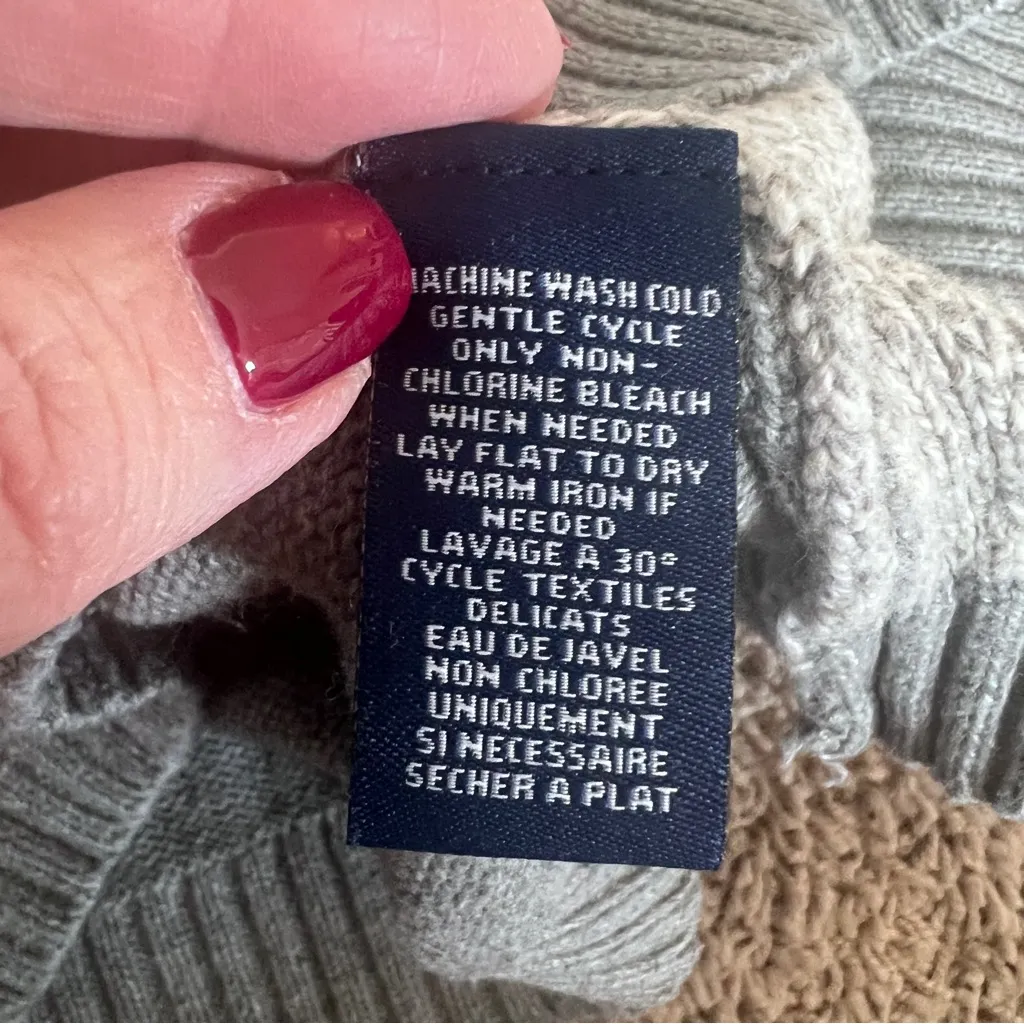 Chaps Cardigan Sweater Women’s Size Medium Heather Gray Button Down O4 - Image 5