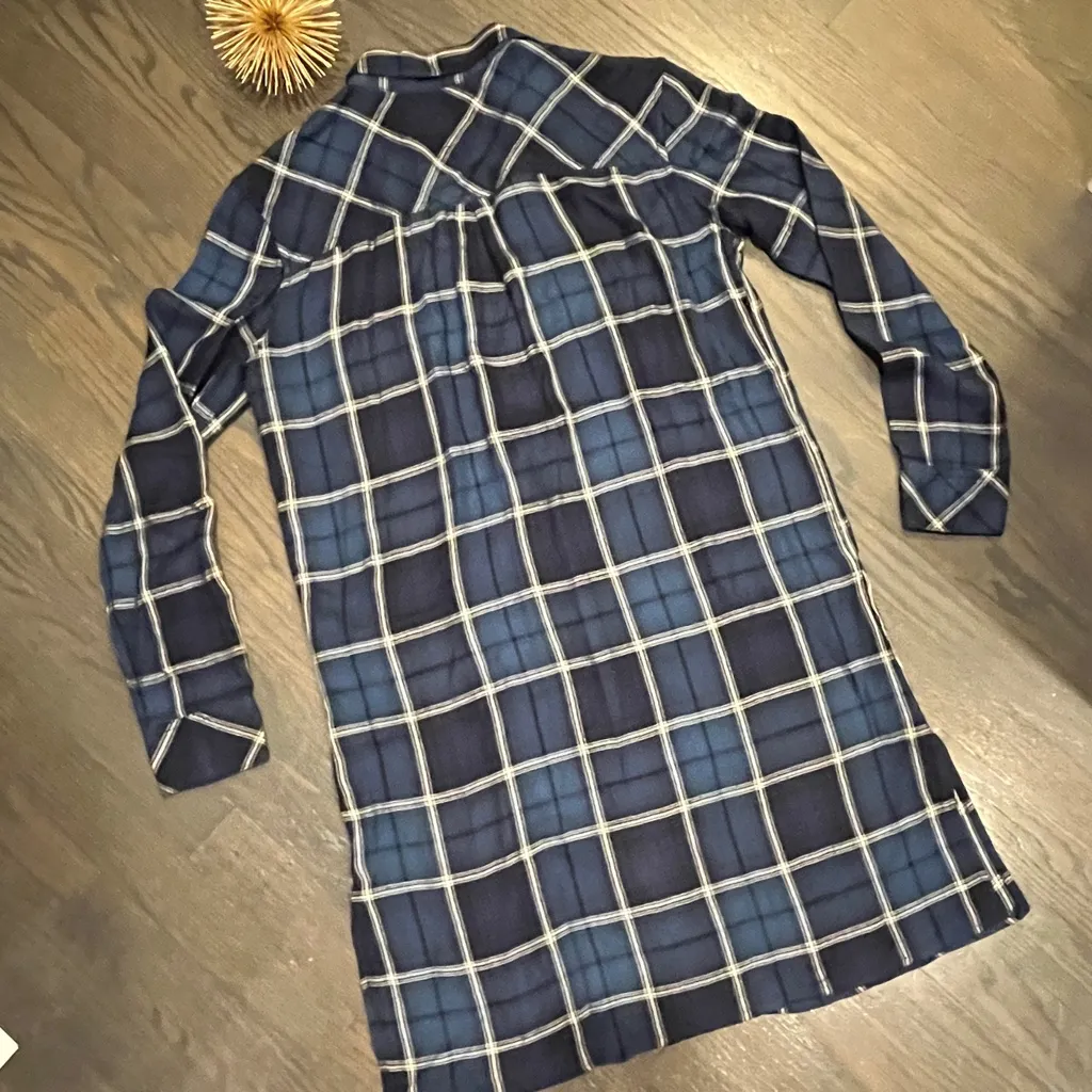 Rails Dawson Plaid Button Up Shirt Dress Sapphire/Navy XS. - Image 7