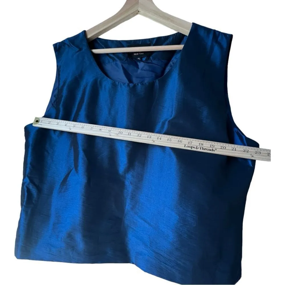 Women's Vintage Royal blue TERRAΜΙΝΑ blazer sleeveless Collection New York 22. Size undefined - Image 7