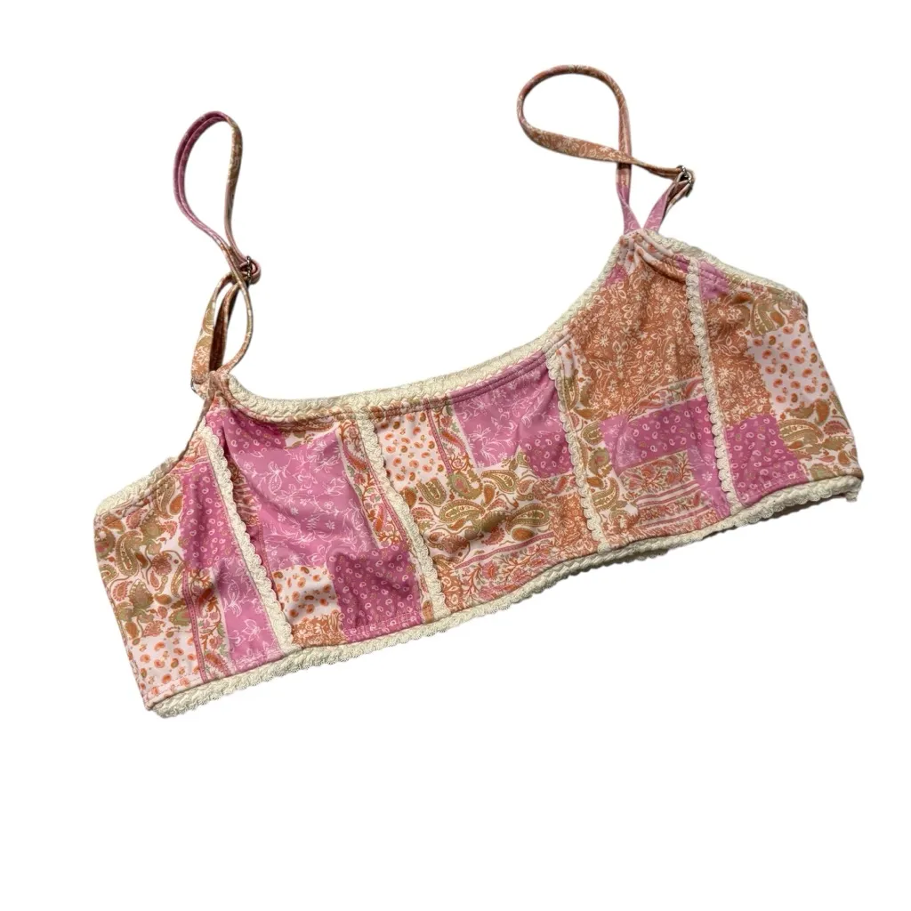 Elysiian Nantucket Bikini NWT Top (Sz L) and NWOT Bottom (Sz S) - Pink Paisley - Image 8