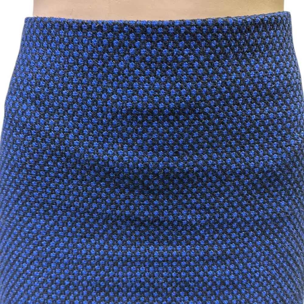 Lord and Taylor Black Blue Woven Slit Back Lined Pencil Skirt Womens 14 - Image 2