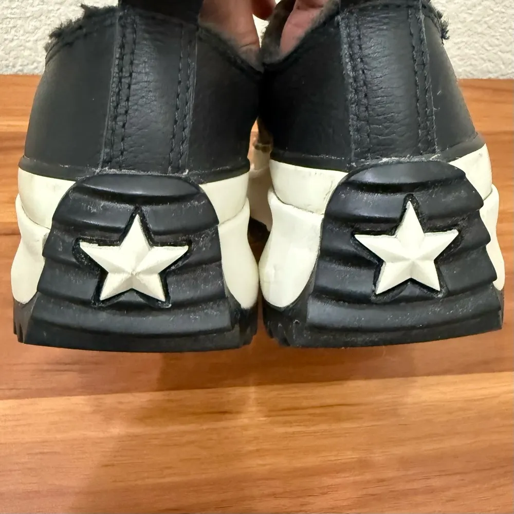 CONVERSE 169551C Run Star Hike Low Cozy Club Black Leather Platform Sneakers 6.5 - Image 8