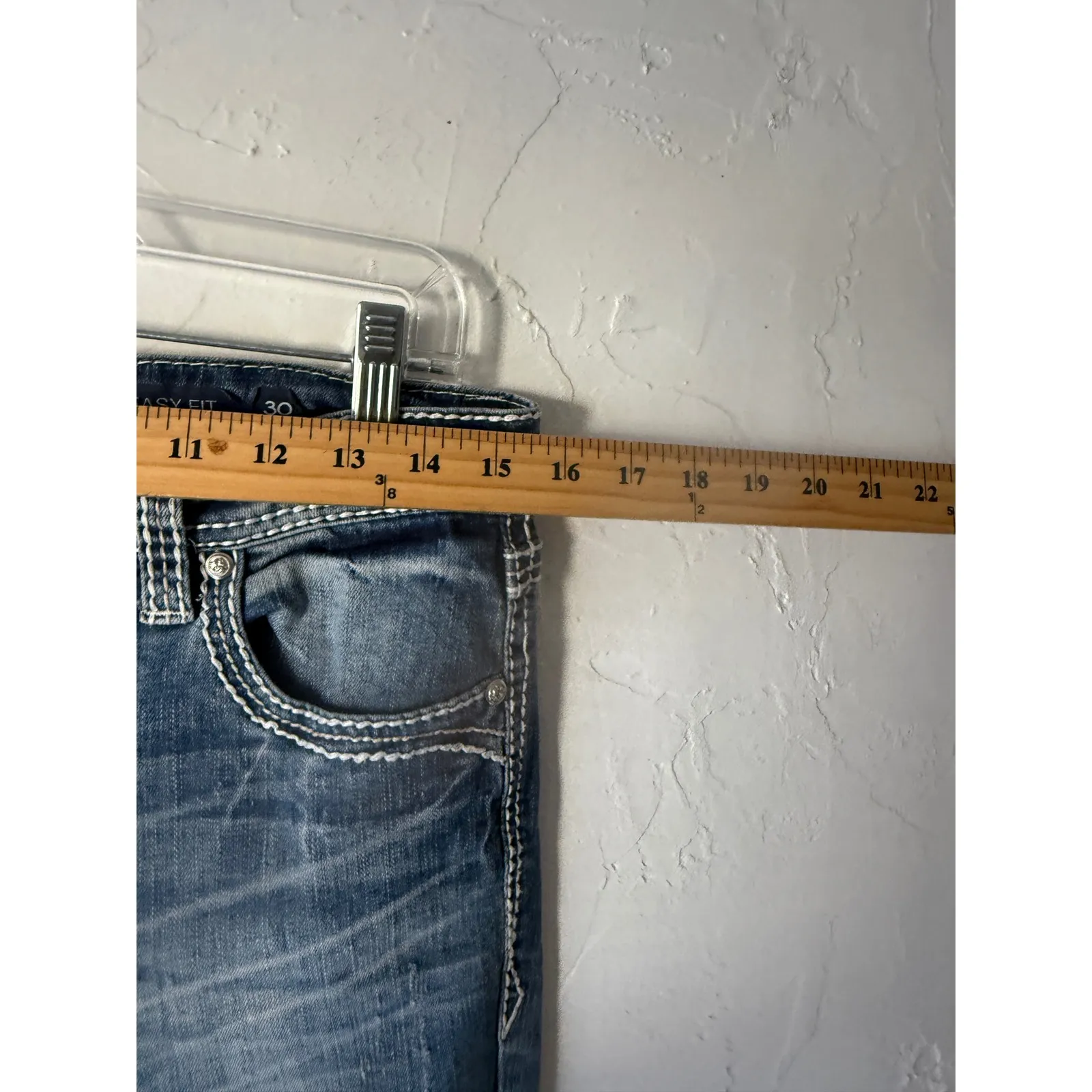 Grace Easy Fit Women's Blue Wash Denim Cropped Capri Jeans Size 30 Western - Image 7