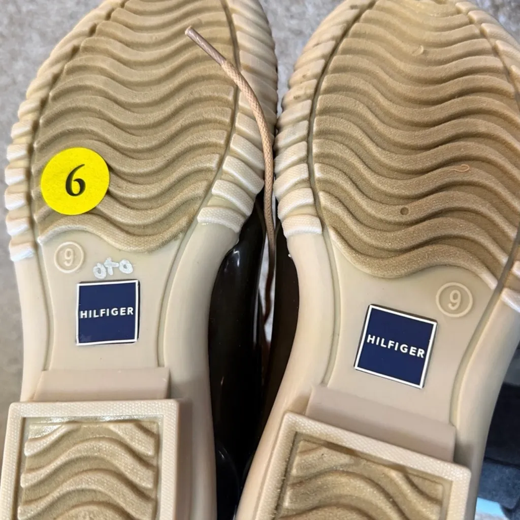 Tommy Hilfiger Duck Ankle Boots Snow Winter Blue & Tan Women's Size 9 US - Image 6