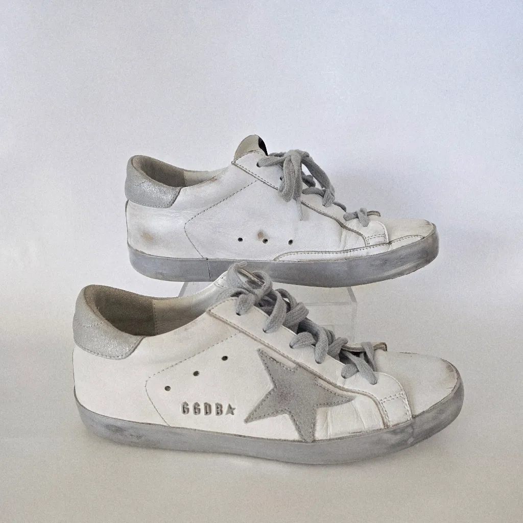 Golden Goose Superstar  GGDB White - Silver Sneakers - Image 3