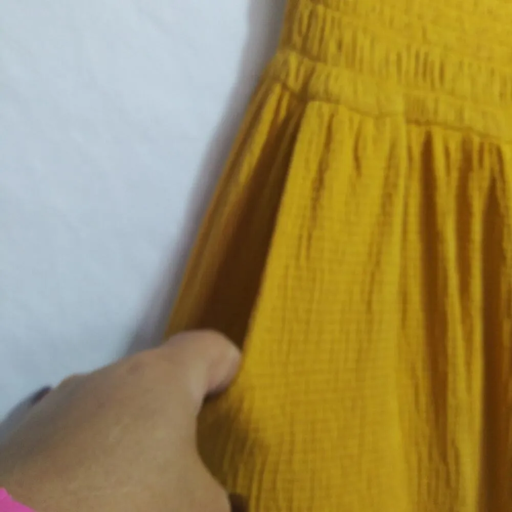 Love Tree Women Yellow Jumpsuit Wide Leg Sleeveless Size M - Image 4