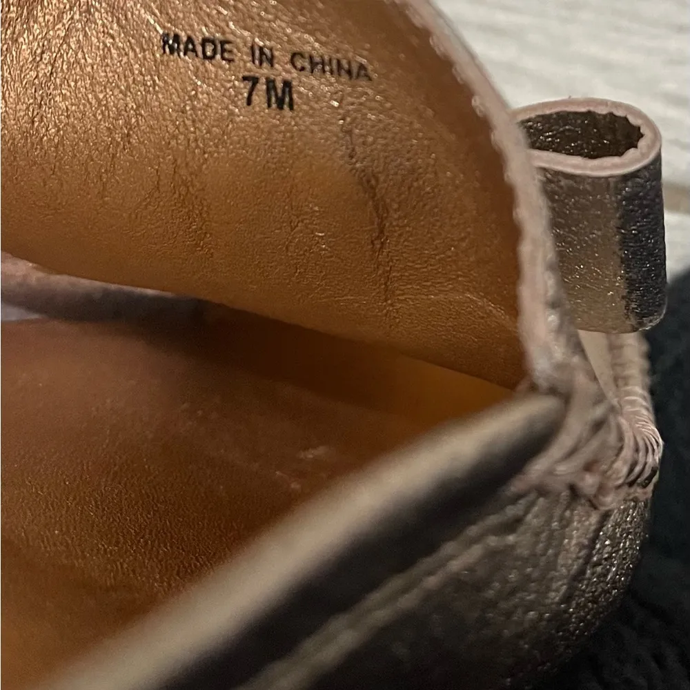 Kate Spade Leather Mules Gold Metallic Slip On Flats, Sz 7 - Image 16