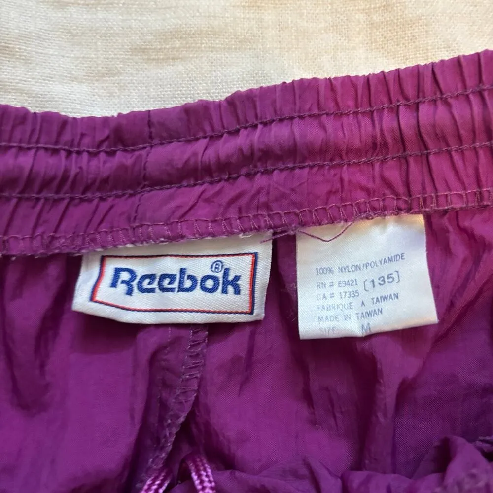 Vintage Reebok jogger pants Women nylon track Purple Y2K Size Medium - Image 5