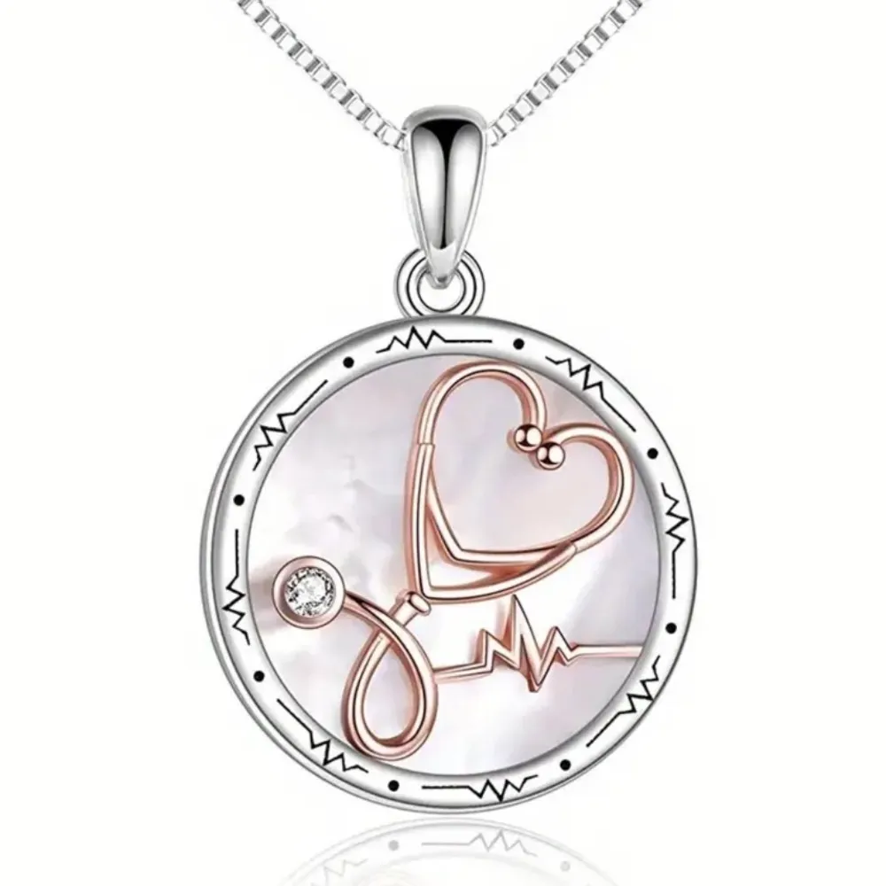 Stethoscope Necklace NWT Silver - Image 6