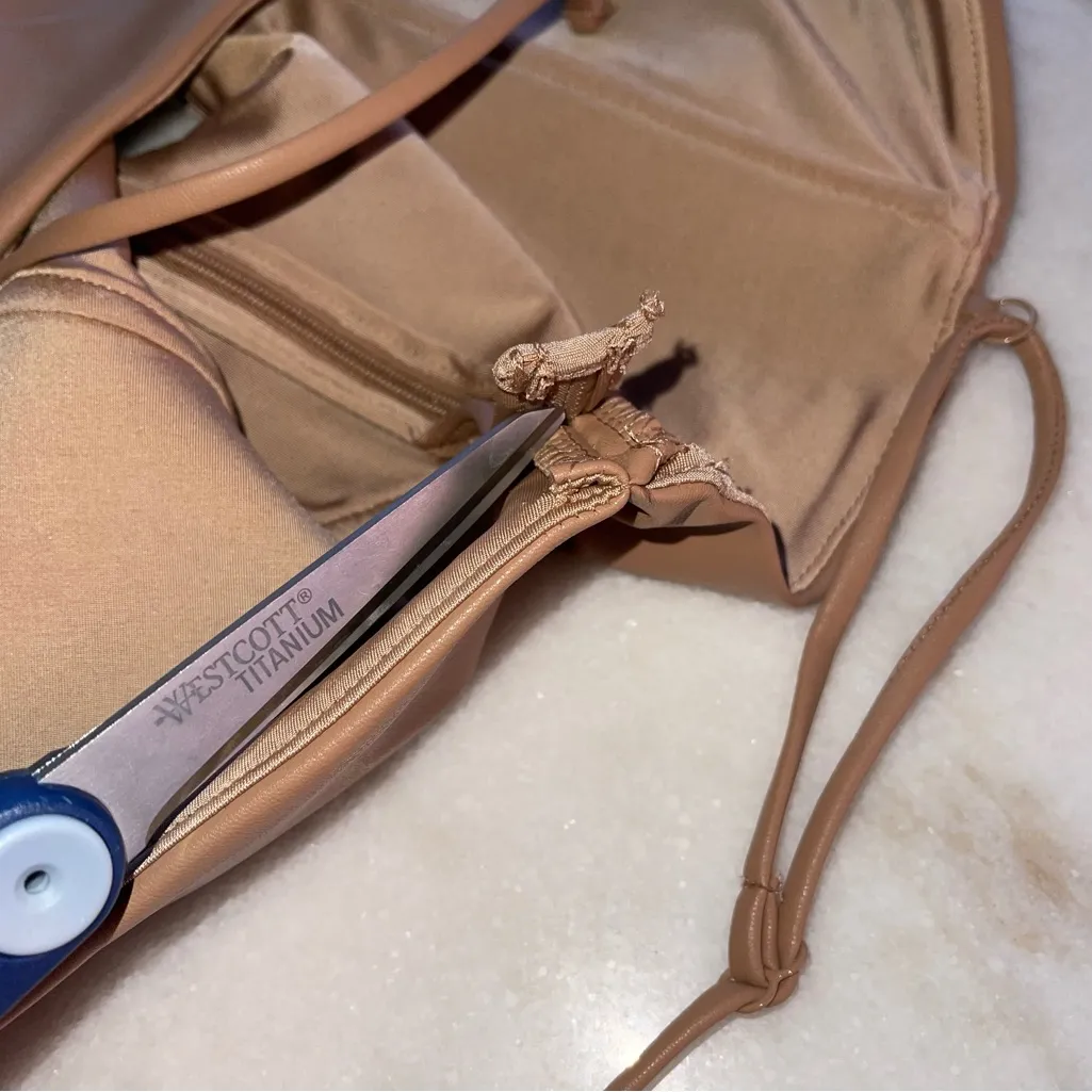 Express Body Contour Faux Leather Corset Cropped Top in Beige Tan Nude - Image 9