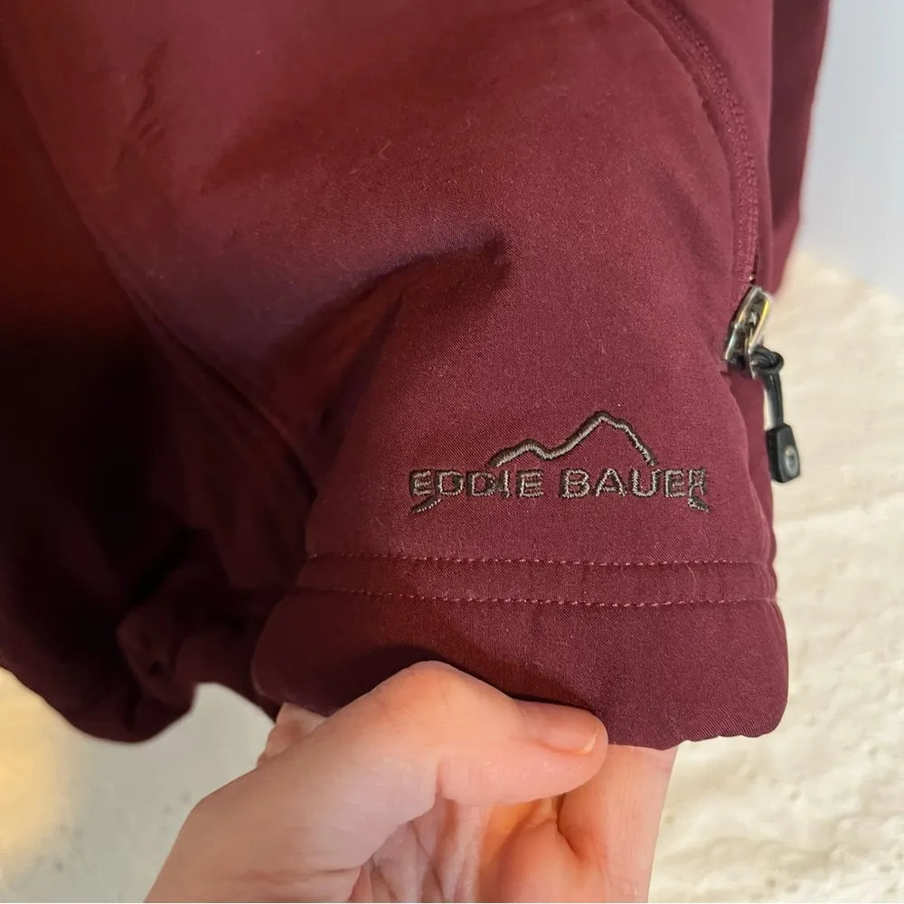 Eddie Bauer burgundy fleece lined jacket - Image 2