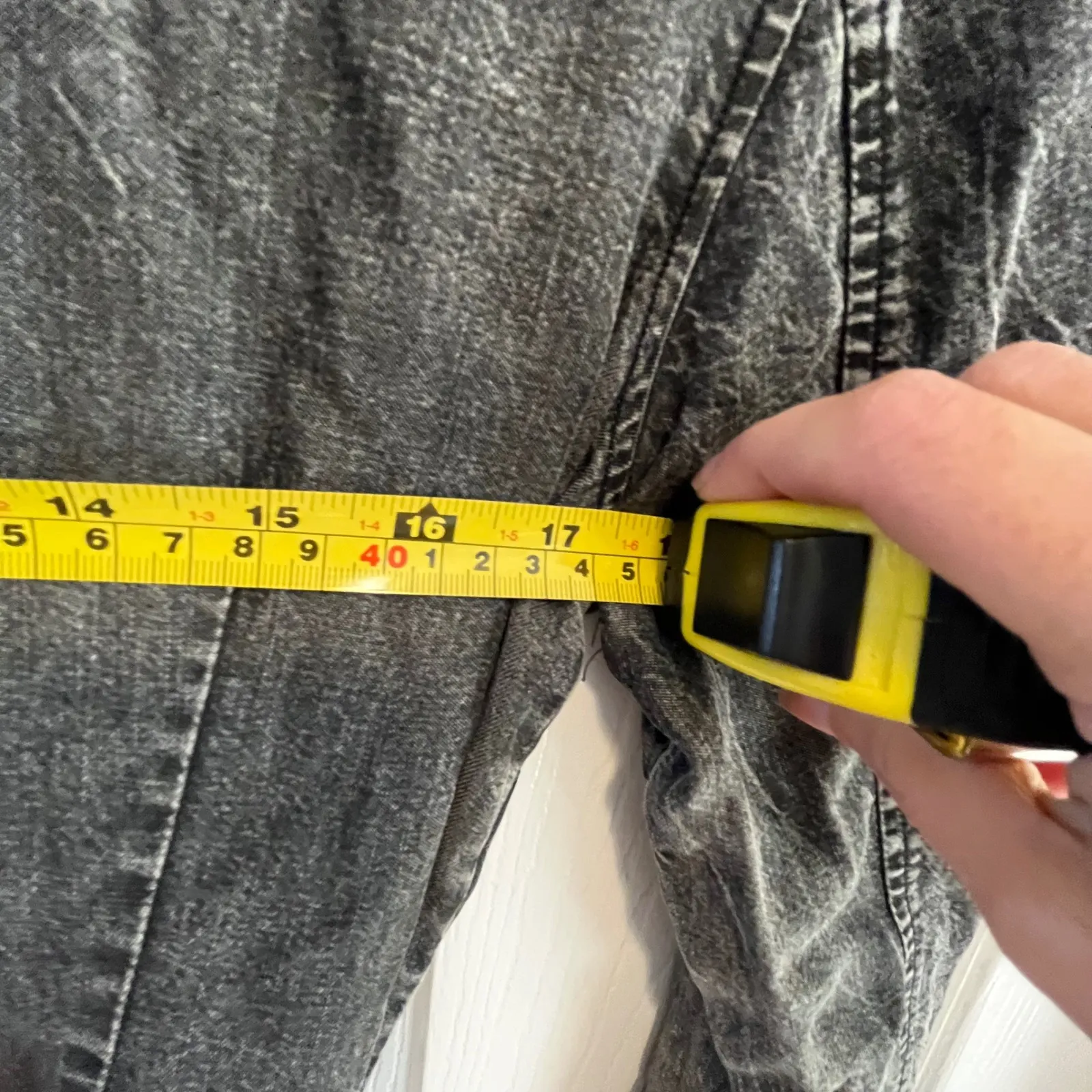 Soft Surroundings XS Black Denim Utility Maxi Shirtdress Button Front Belted Gray Size undefined - Image 11