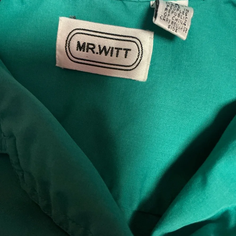 Vtg 80s turquoise button down shirt Blue Size 6 - Image 2