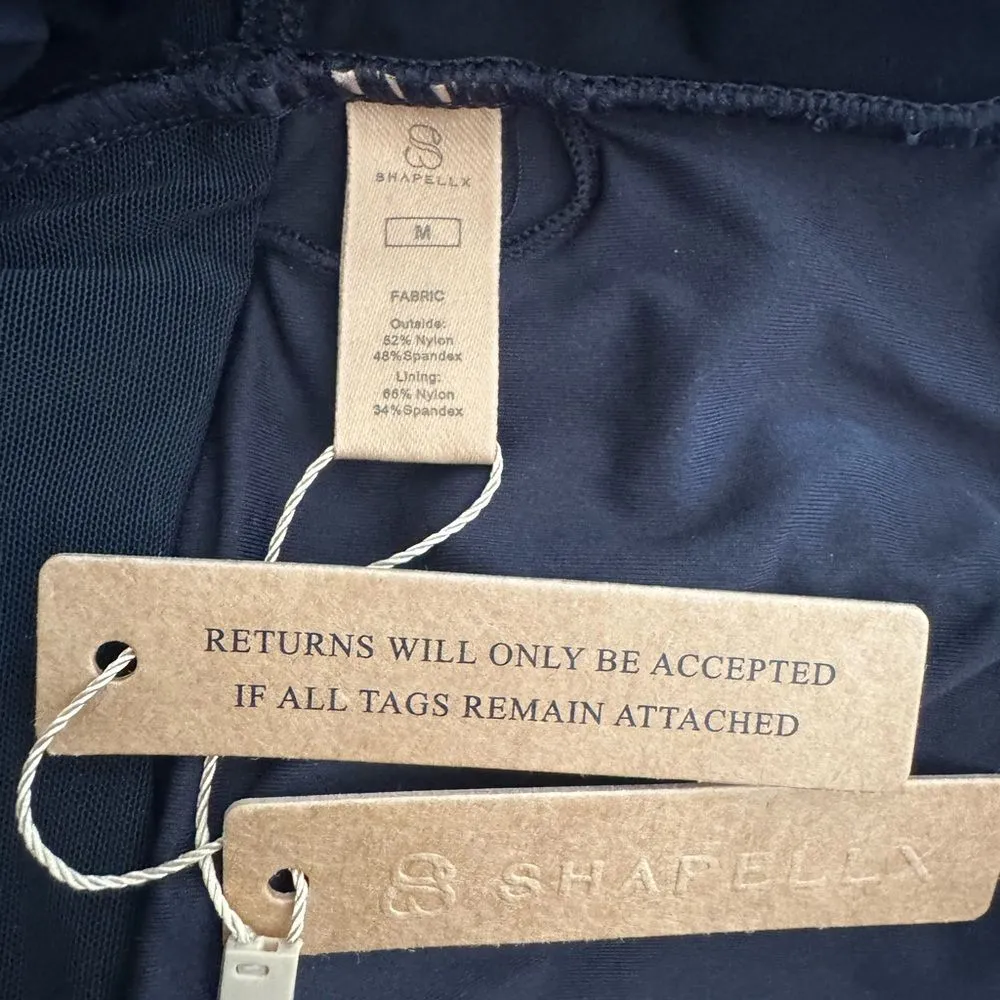 SHAPELLX Tummy Control Swimsuit Women Ruched V Neck One Piece Black M NWT Size M - Image 6