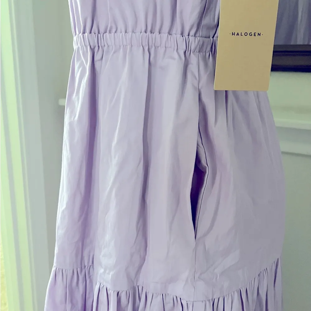 Halogen Sleeveless Tiered Poplin Dress Purple Bloom Lavender Size M New with Tag - Image 6