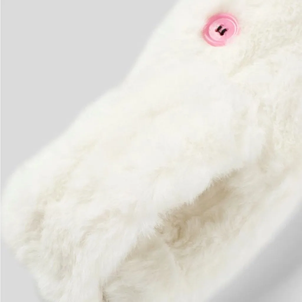 Halara Women White Faux Fur Decorative Button Scarf Winter Warm Snuggly One Size - Image 6