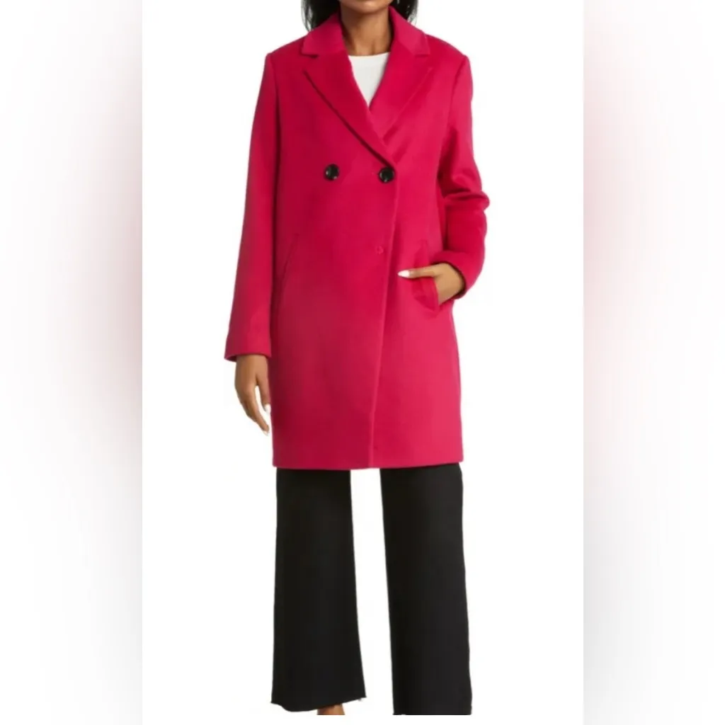 Sam Edelman Double Breasted Wool Blend Coat in Boysenberry Women’s Large - Image 9