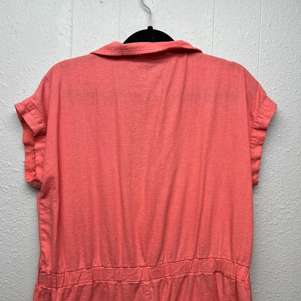 Universal Thread Linen Blend Romper Womens 14 Vacation Beachy Coastal Nautical - Image 6