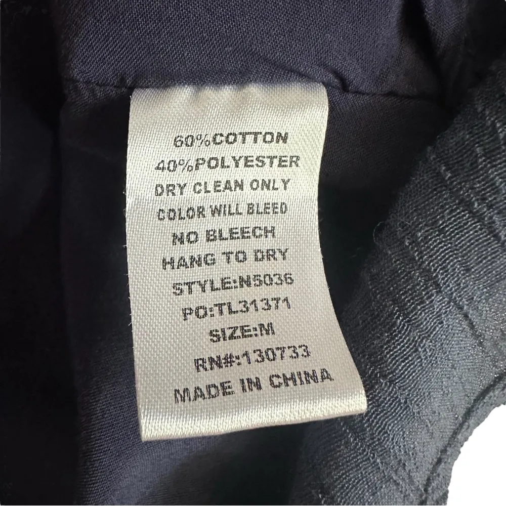 Umgee Navy Blue Embroidered Floral Long Sleeve Mini Dress Tiered Sleeve MEDIUM - Image 7