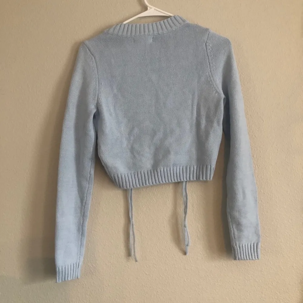 NWT Kendall & Kylie blue cinch side sweater XS - Image 3
